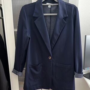 Croft & Barrow Blue Blazer Relaxed Fit Notched Lapels
